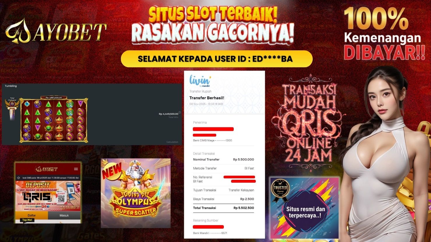 AYOBET JACKPOT SLOT GATES OF OLYMPUS SUPER SCATTER